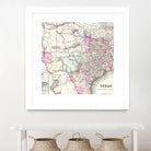 Vintage Map of Texas (1855) by Adam Shaw on GIANT ART - white photo illustration