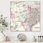 Vintage Map of Texas (1855) by Adam Shaw on GIANT ART - white photo illustration