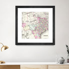 Vintage Map of Texas (1855) by Adam Shaw on GIANT ART - white photo illustration