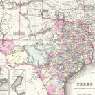 Vintage Map of Texas (1855) by Adam Shaw on GIANT ART - white photo illustration