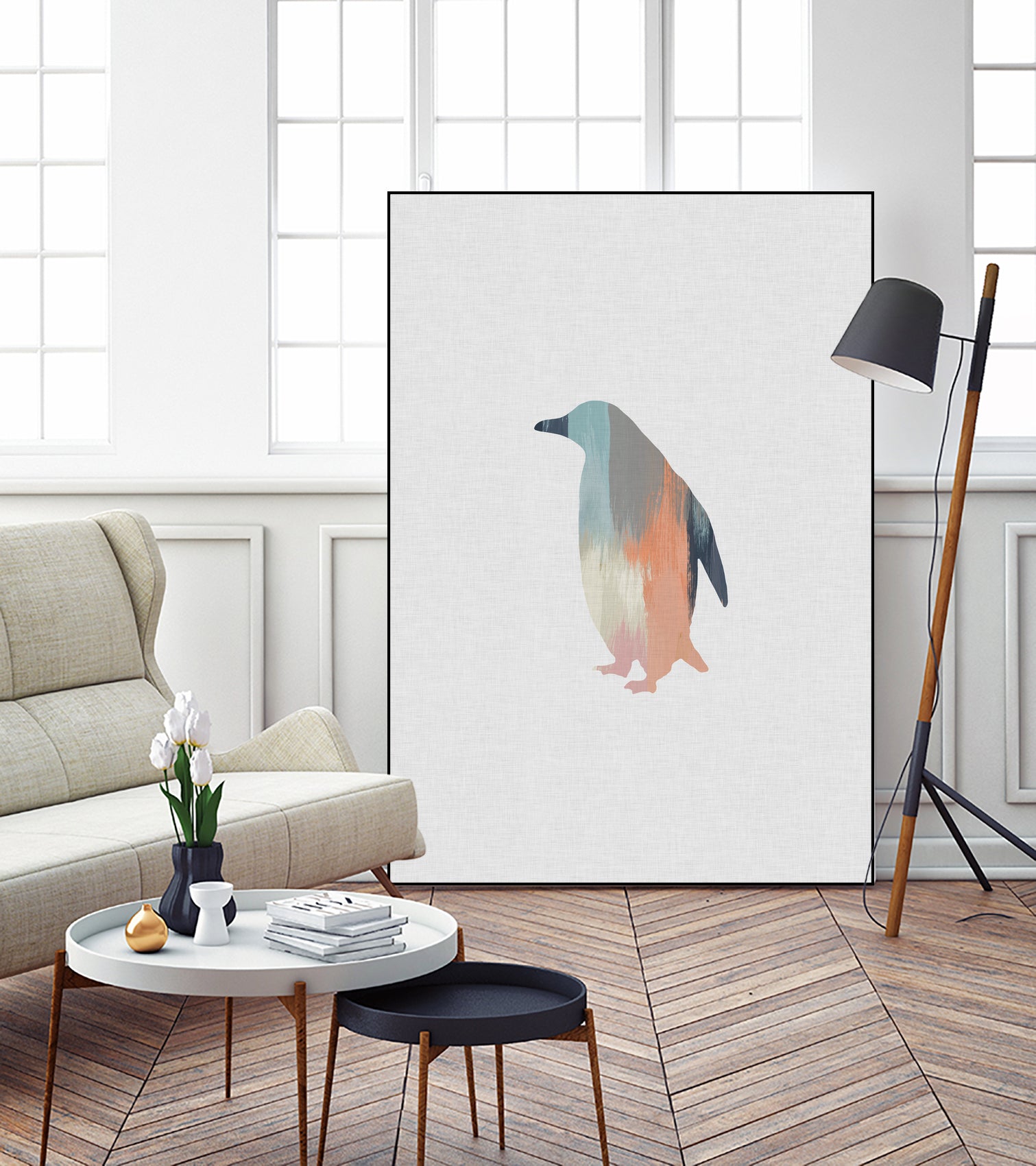 Pastel Penguin by Dana Shek on GIANT ART - white digital painting