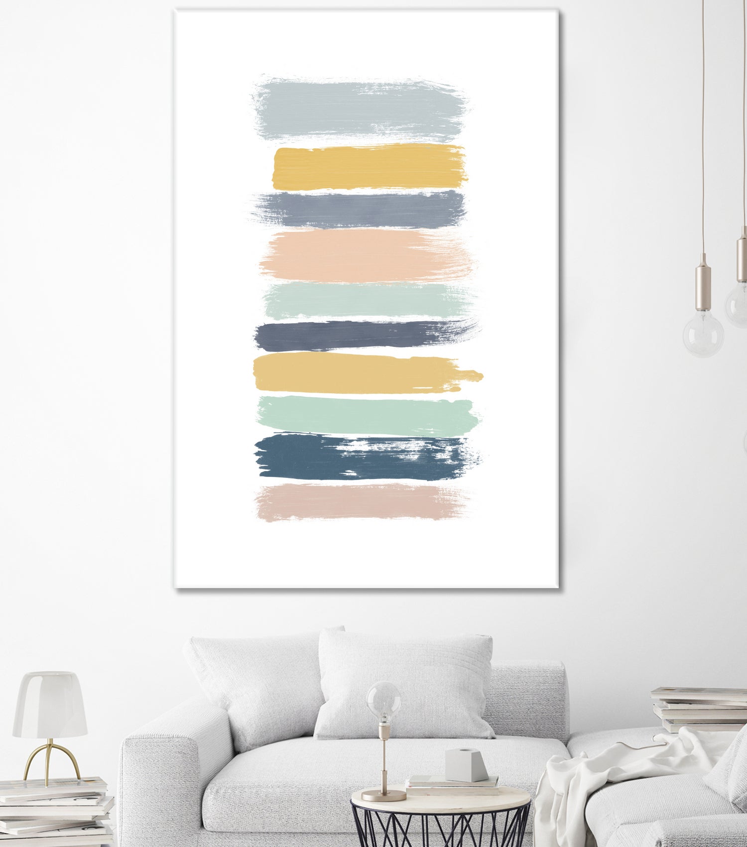 Pastel Stripes by Dana Shek on GIANT ART - white digital painting