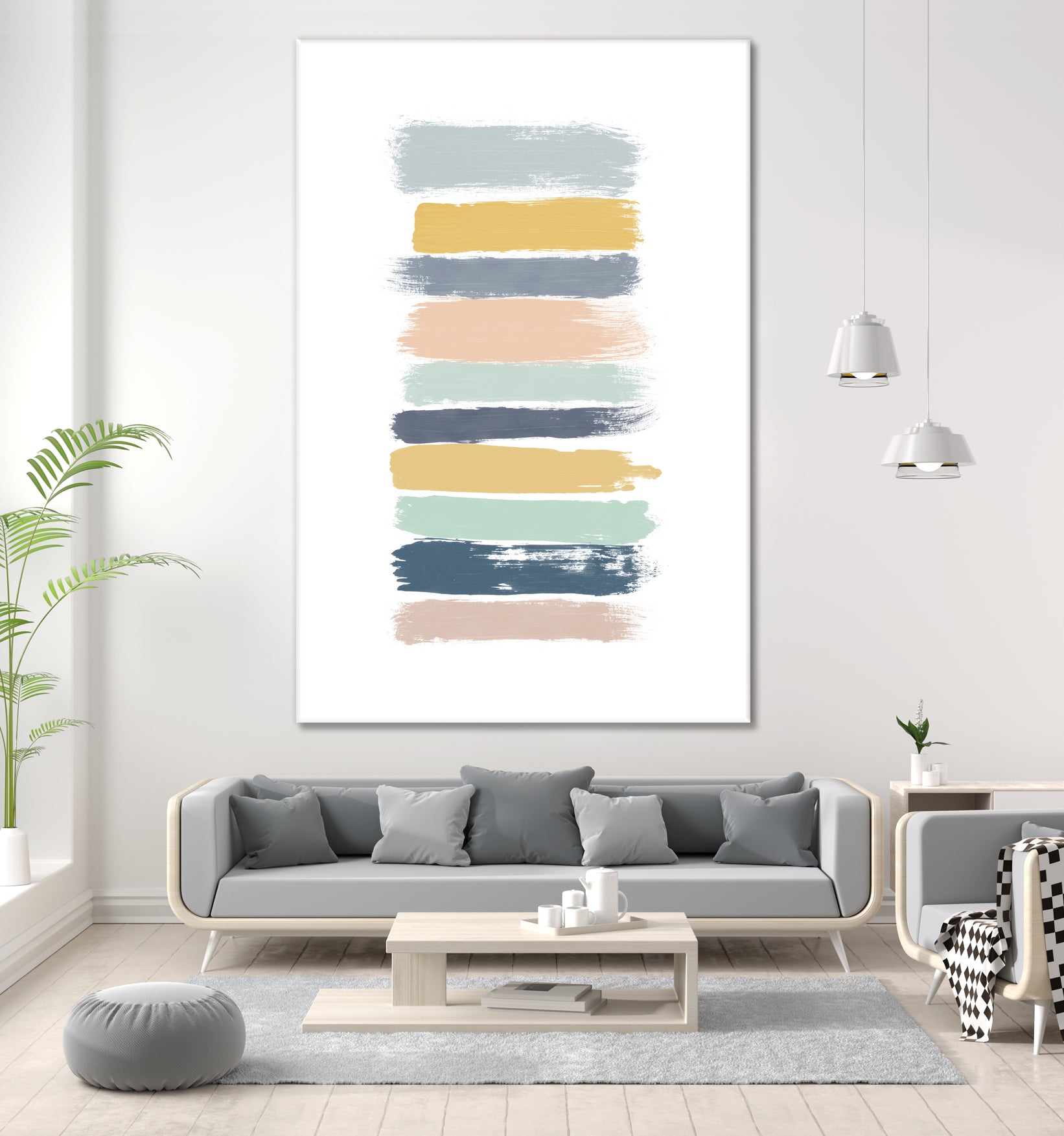 Pastel Stripes by Dana Shek on GIANT ART - white digital painting