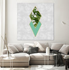 Leaves on marble by M.TERESA HERNANDEZ on GIANT ART - green digital painting