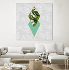 Leaves on marble by M.TERESA HERNANDEZ on GIANT ART - green digital painting