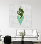 Leaves on marble by M.TERESA HERNANDEZ on GIANT ART - green digital painting