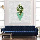 Leaves on marble by M.TERESA HERNANDEZ on GIANT ART - green digital painting