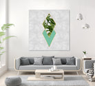 Leaves on marble by M.TERESA HERNANDEZ on GIANT ART - green digital painting