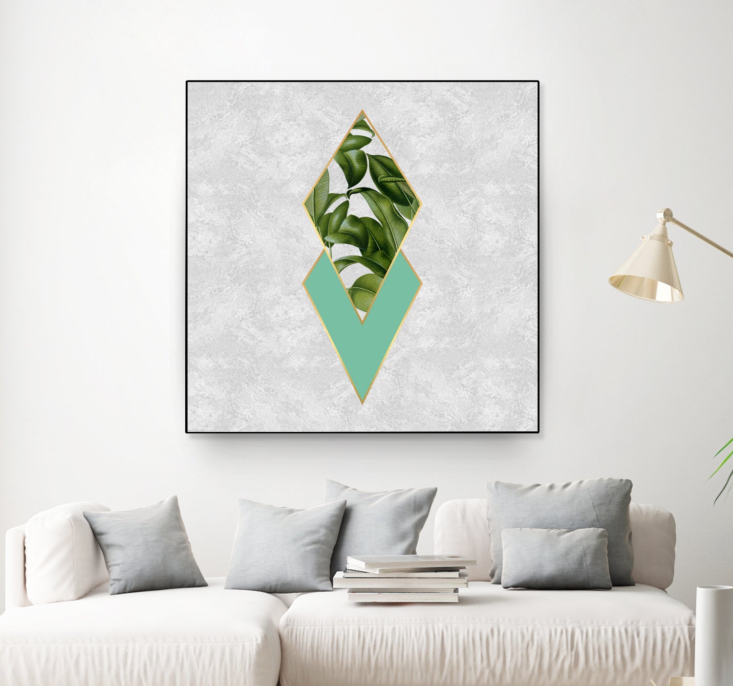 Leaves on marble by M.TERESA HERNANDEZ on GIANT ART - green digital painting