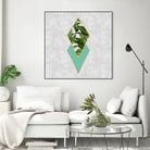 Leaves on marble by M.TERESA HERNANDEZ on GIANT ART - green digital painting