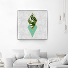 Leaves on marble by M.TERESA HERNANDEZ on GIANT ART - green digital painting