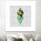 Leaves on marble by M.TERESA HERNANDEZ on GIANT ART - green digital painting