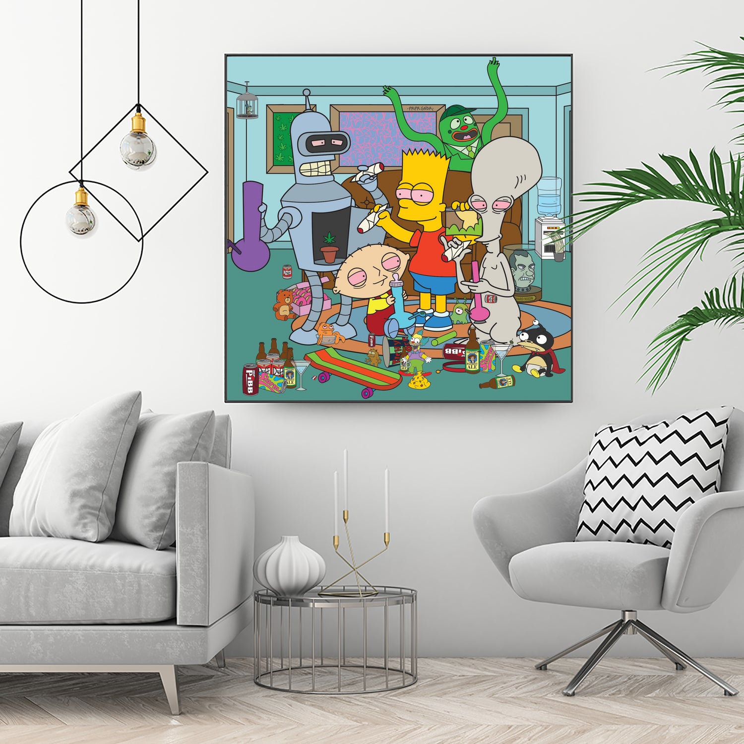 Cartoon Stoners by Proper Ganders on GIANT ART - blue vector illustration