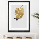 Butterfly & Monstera by Dana Shek on GIANT ART - white digital painting