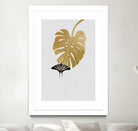 Butterfly & Monstera by Dana Shek on GIANT ART - white digital painting