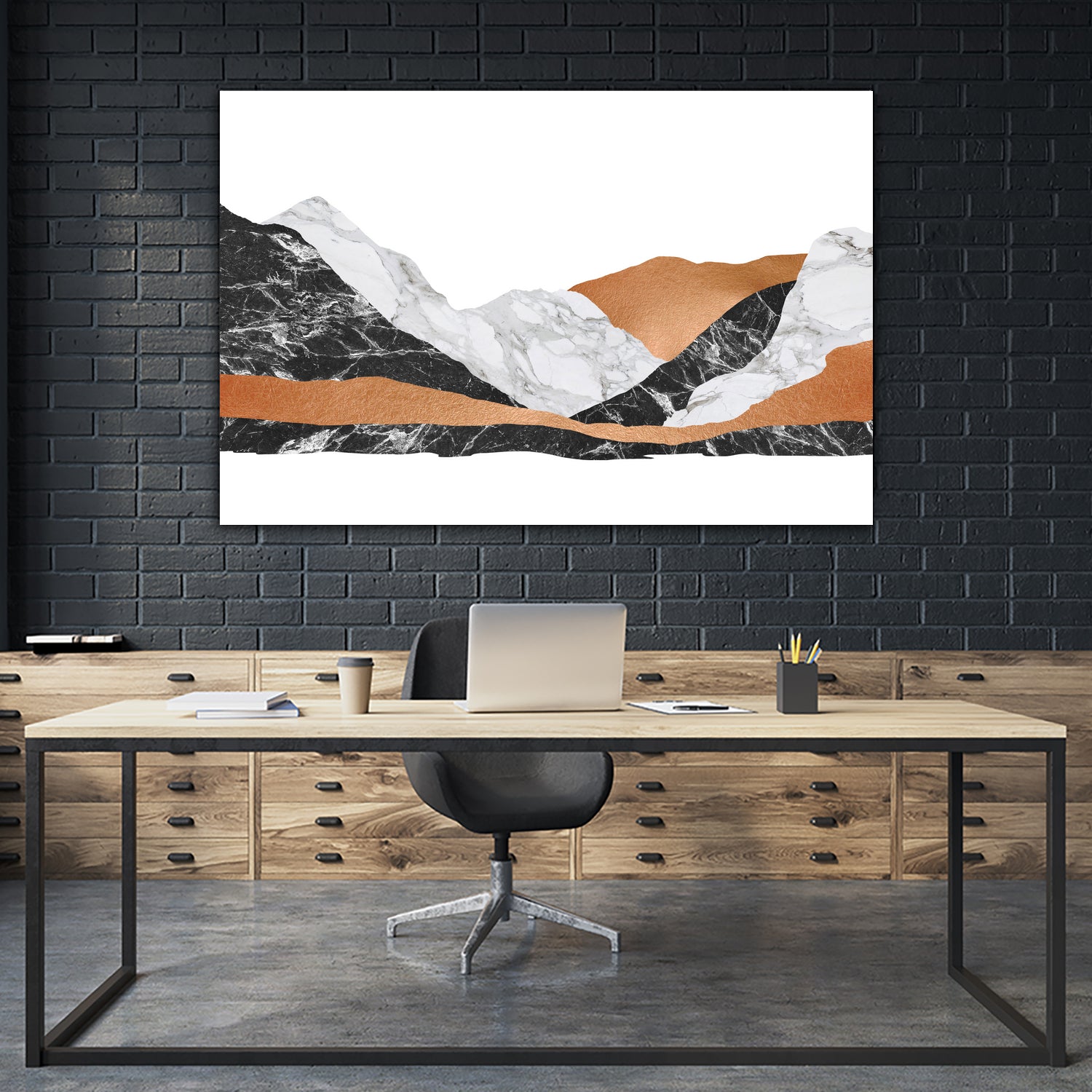 Marble Landscape I by Dana Shek on GIANT ART - white digital painting