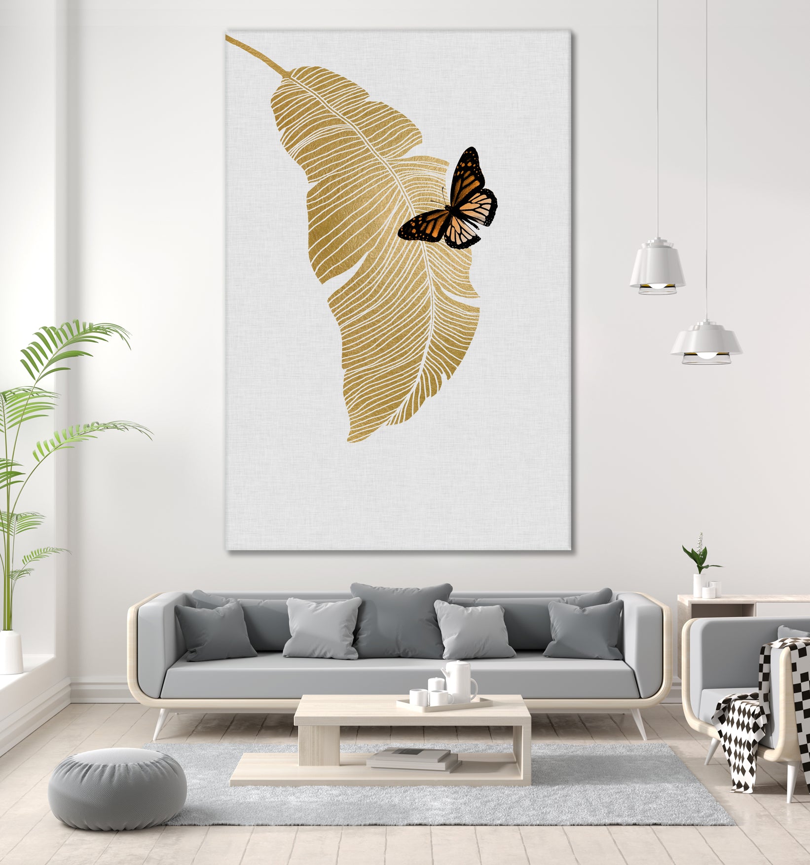 Butterfly & Palm by Dana Shek on GIANT ART - white digital painting