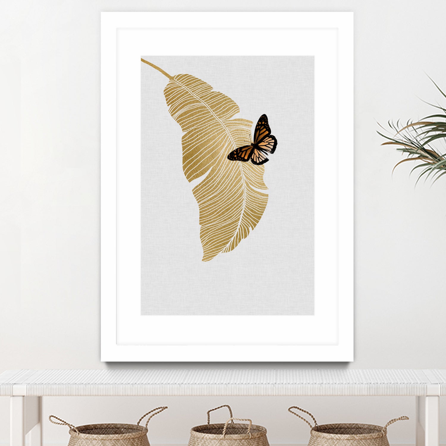 Butterfly & Palm by Dana Shek on GIANT ART - white digital painting