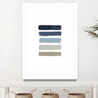 Blue & Taupe Stripes by Dana Shek on GIANT ART - white digital painting