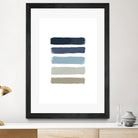 Blue & Taupe Stripes by Dana Shek on GIANT ART - white digital painting