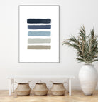 Blue & Taupe Stripes by Dana Shek on GIANT ART - white digital painting