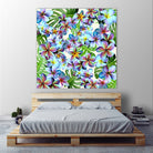 Rainbow Plumeria Pattern by Sondra Kay Neiman on GIANT ART - fuchsia photo manipulation