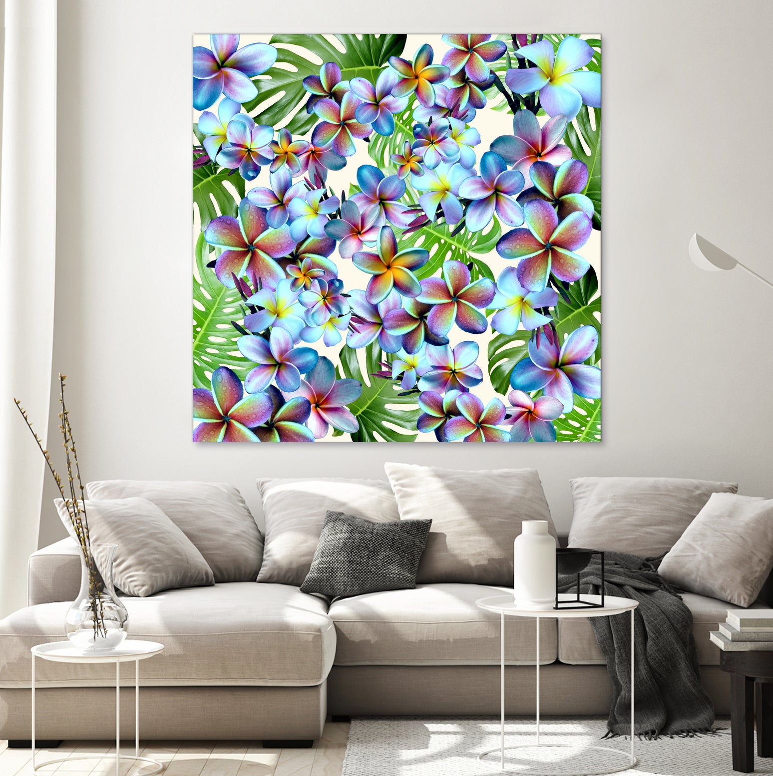 Rainbow Plumeria Pattern by Sondra Kay Neiman on GIANT ART - fuchsia photo manipulation