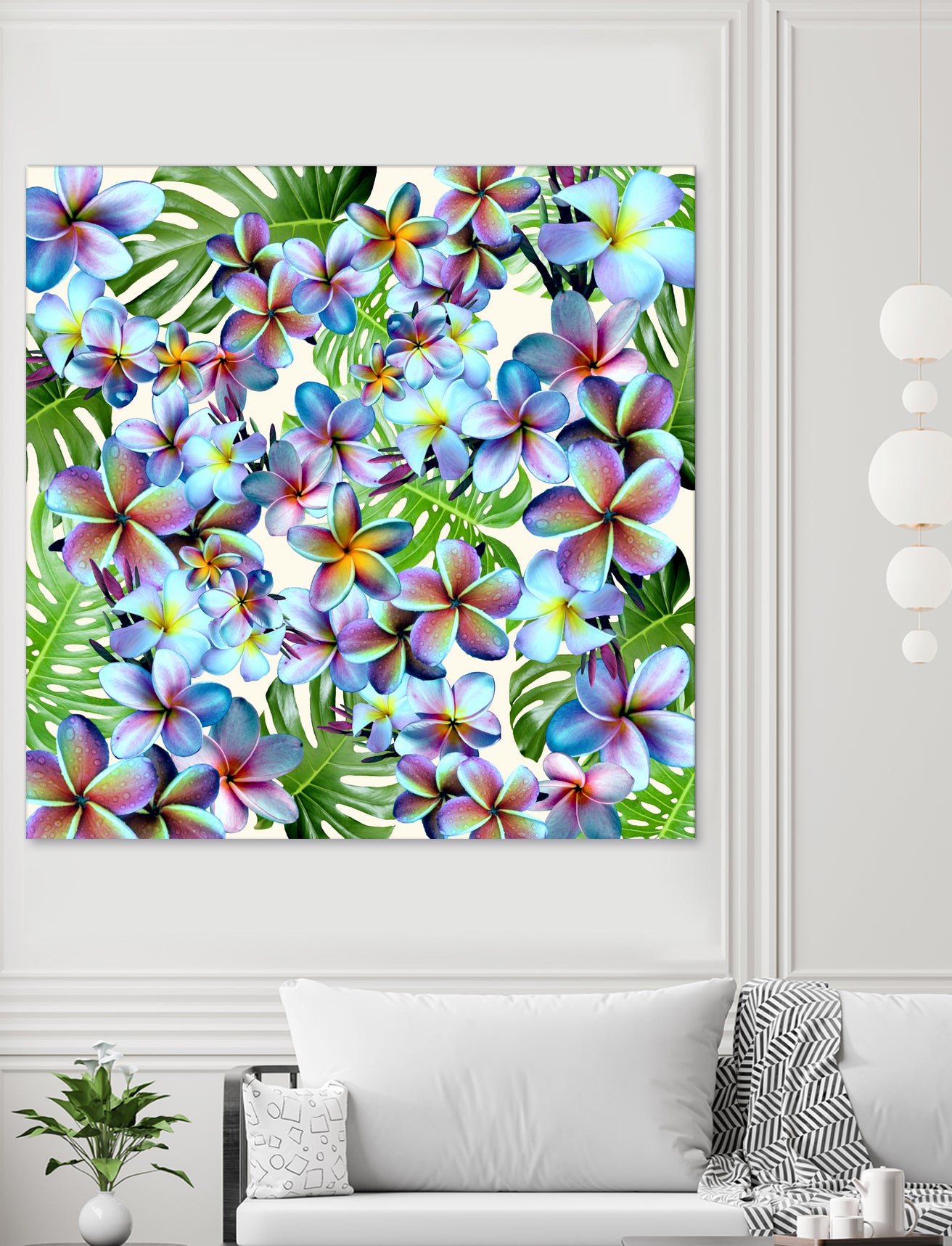 Rainbow Plumeria Pattern by Sondra Kay Neiman on GIANT ART - fuchsia photo manipulation