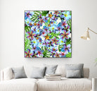 Rainbow Plumeria Pattern by Sondra Kay Neiman on GIANT ART - fuchsia photo manipulation