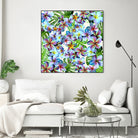 Rainbow Plumeria Pattern by Sondra Kay Neiman on GIANT ART - fuchsia photo manipulation