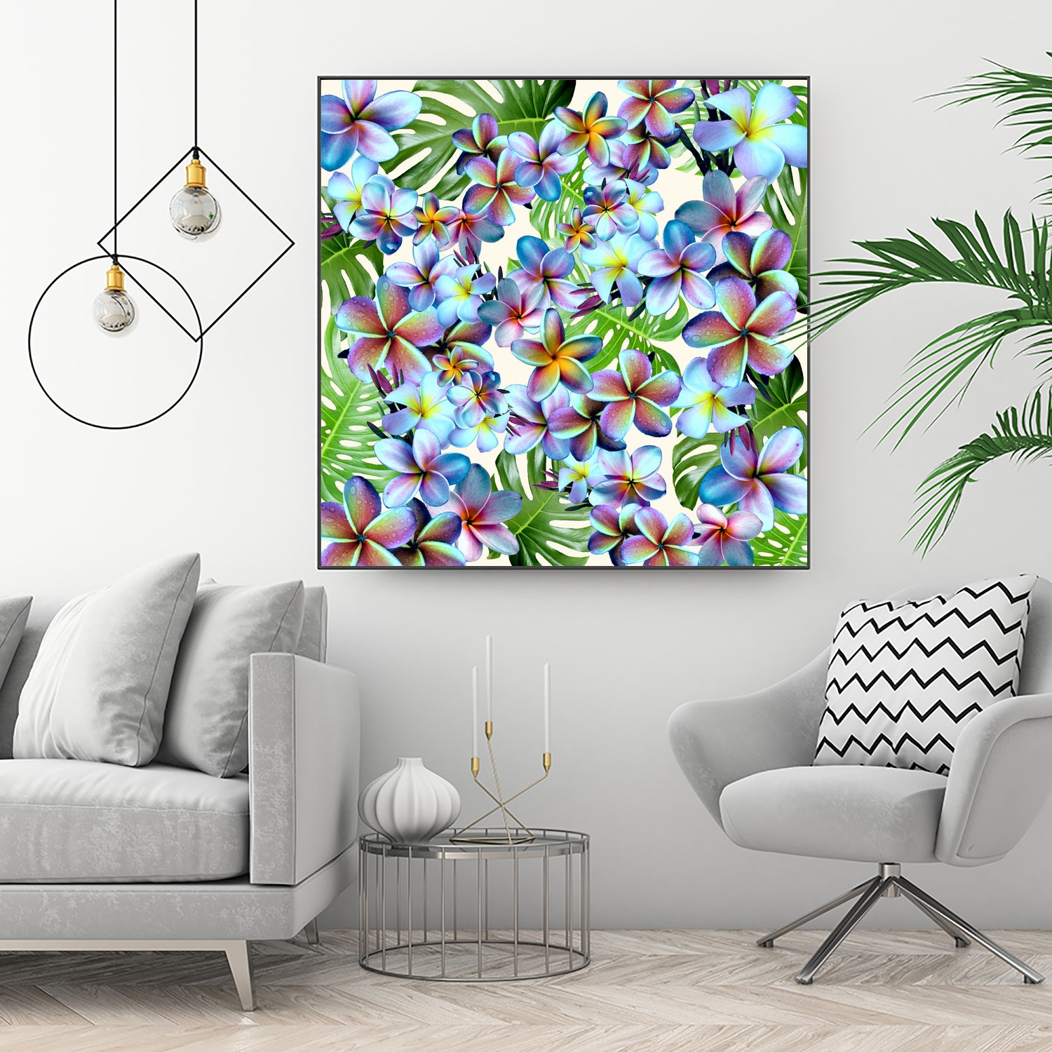 Rainbow Plumeria Pattern by Sondra Kay Neiman on GIANT ART - fuchsia photo manipulation