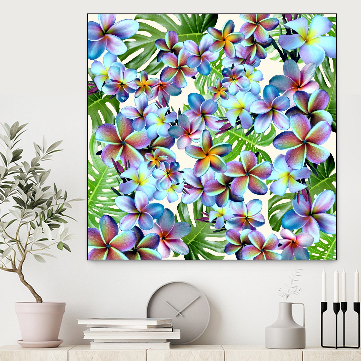 Rainbow Plumeria Pattern by Sondra Kay Neiman on GIANT ART - fuchsia photo manipulation