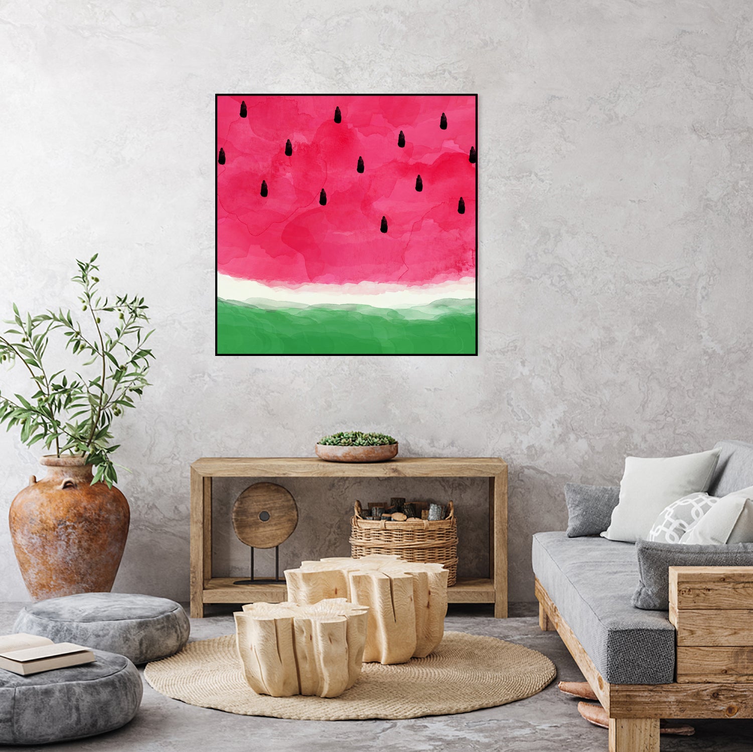 Watermelon Abstract by Dana Shek on GIANT ART - white digital painting