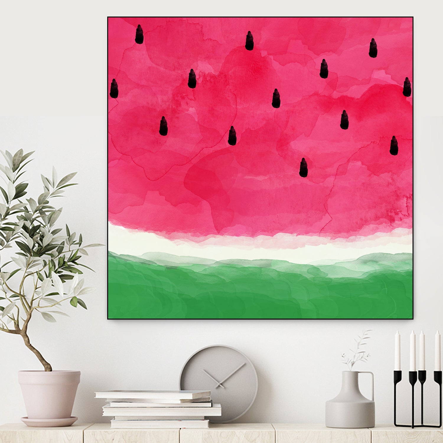 Watermelon Abstract by Dana Shek on GIANT ART - white digital painting