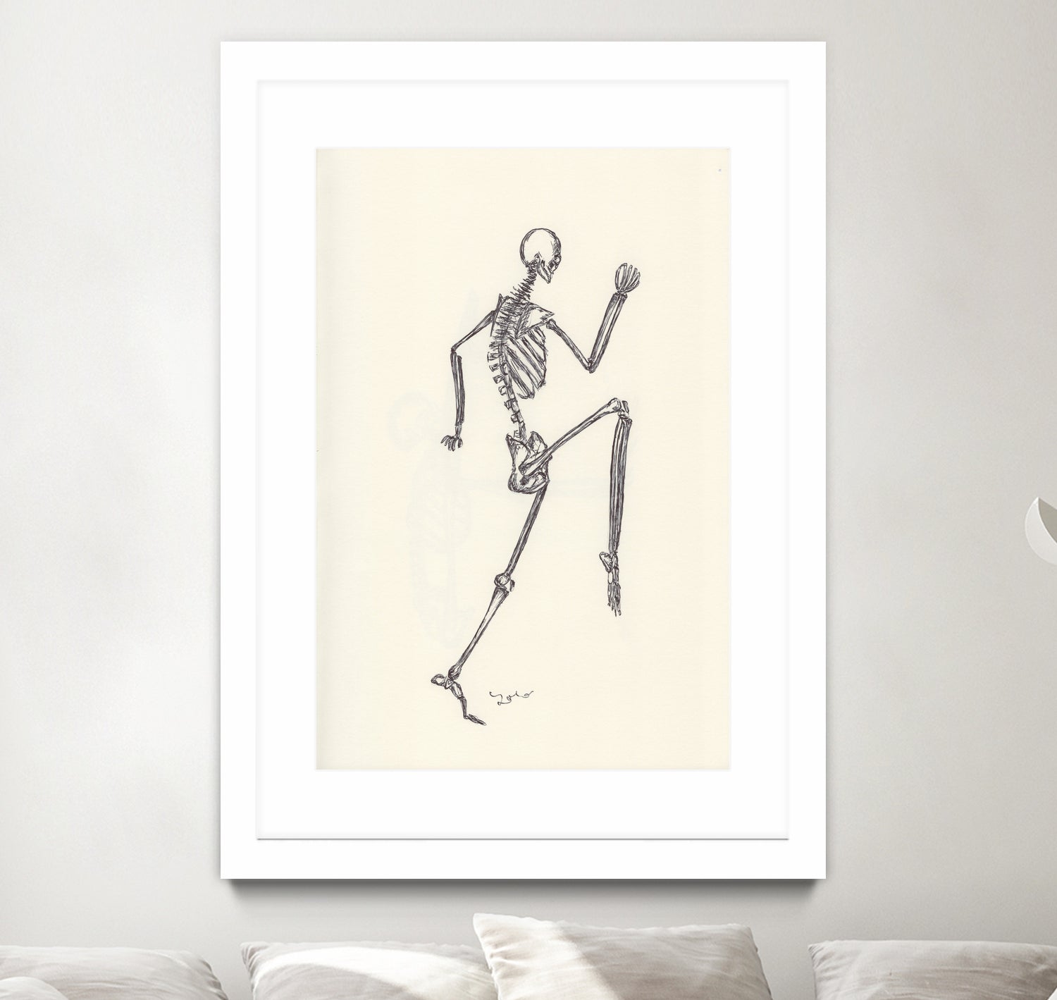 YOGA SKULLS003 by Ballpointpen Illustrator on GIANT ART - white mixed media