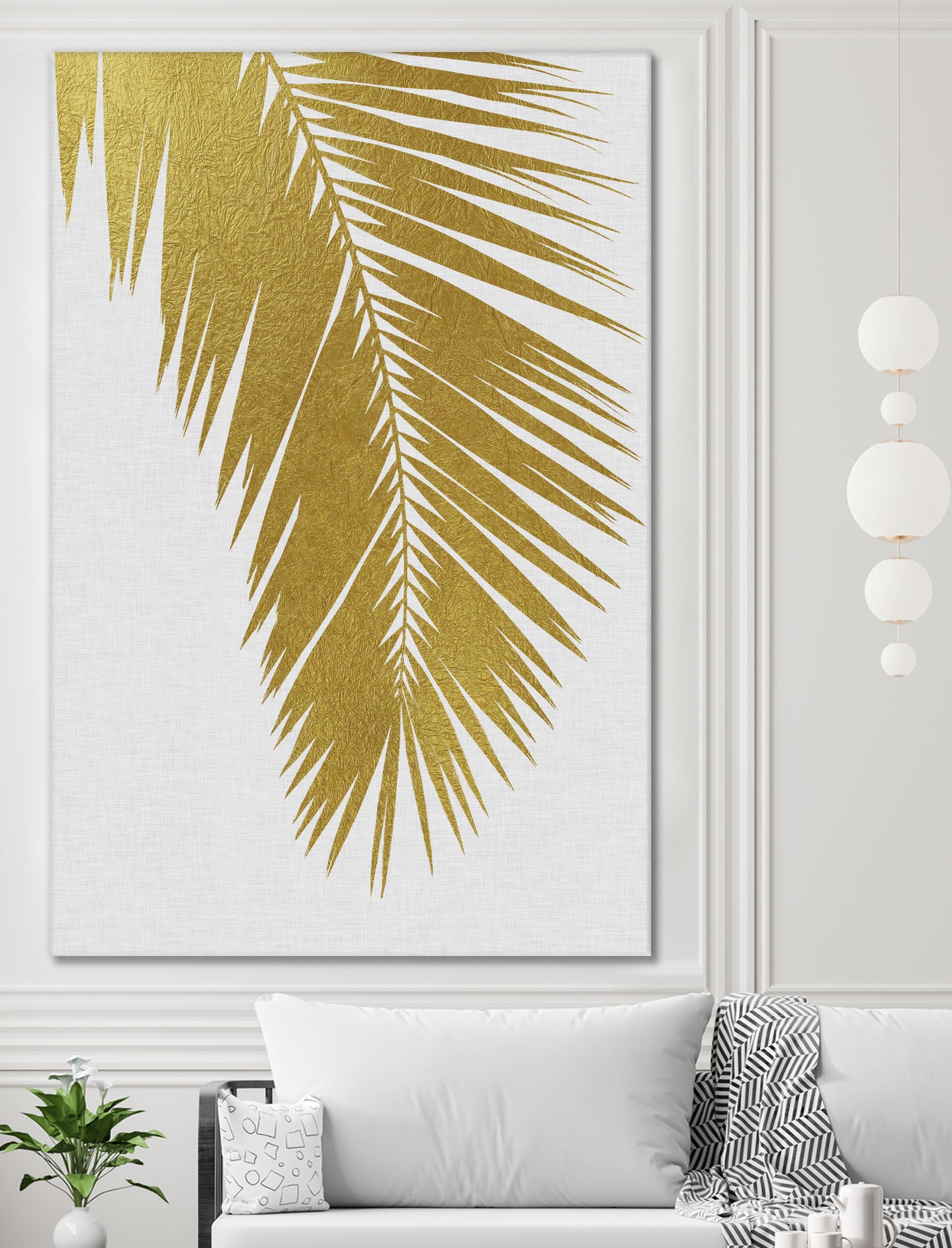 Palm Leaf Gold I by Dana Shek on GIANT ART - white digital painting