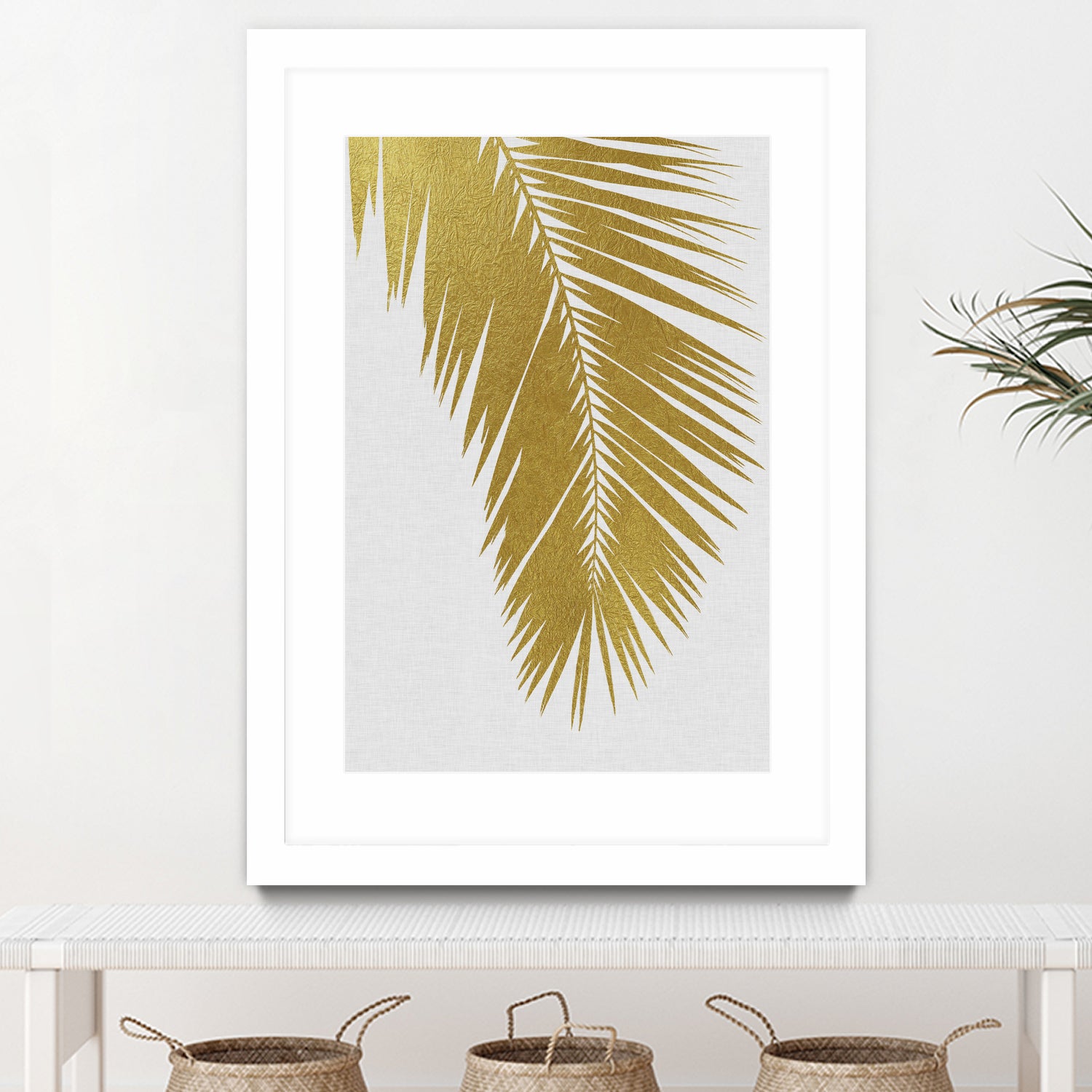 Palm Leaf Gold I by Dana Shek on GIANT ART - white digital painting