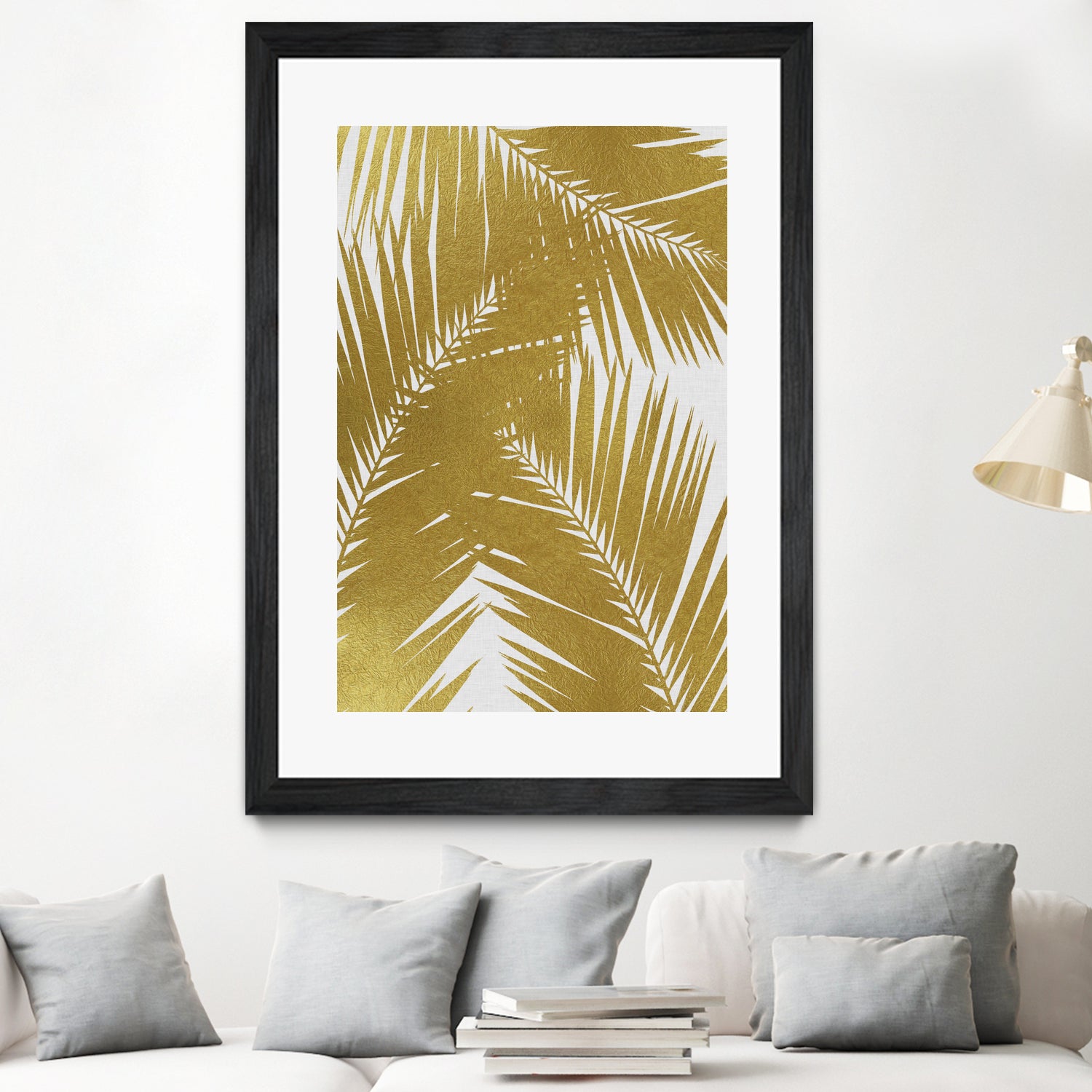 Palm Leaf Gold III by Dana Shek on GIANT ART - white digital painting