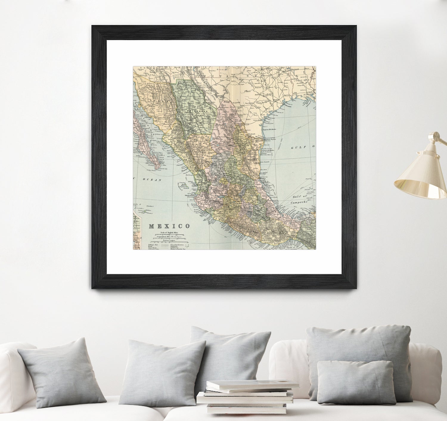 Vintage Map of Mexico (1891) by Adam Shaw on GIANT ART - white photo illustration