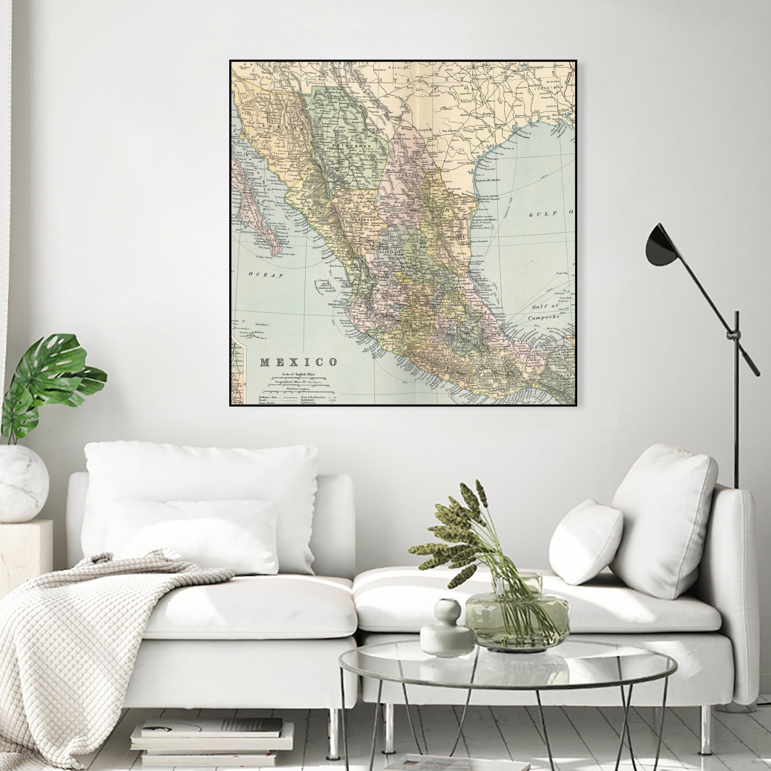 Vintage Map of Mexico (1891) by Adam Shaw on GIANT ART - white photo illustration