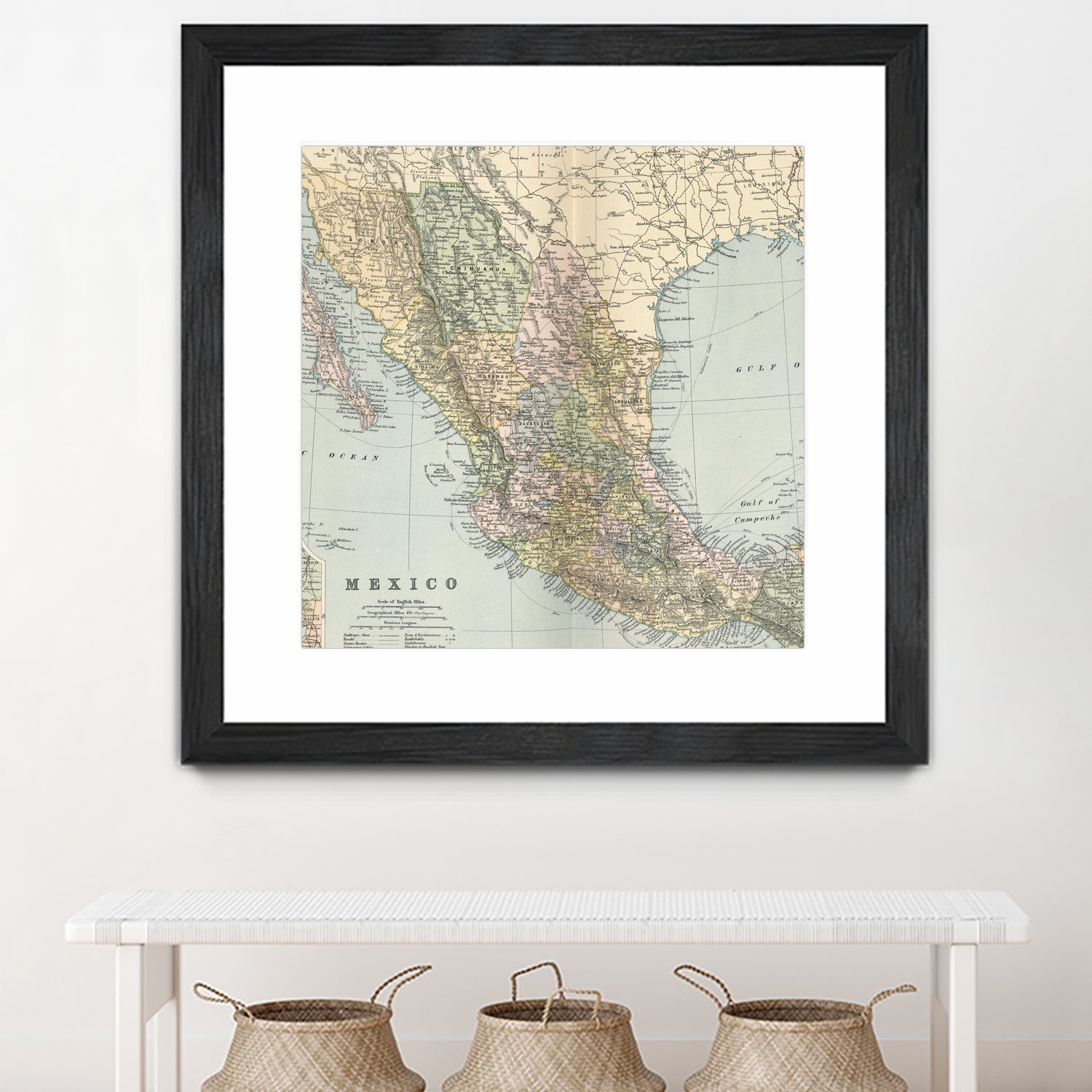 Vintage Map of Mexico (1891) by Adam Shaw on GIANT ART - white photo illustration