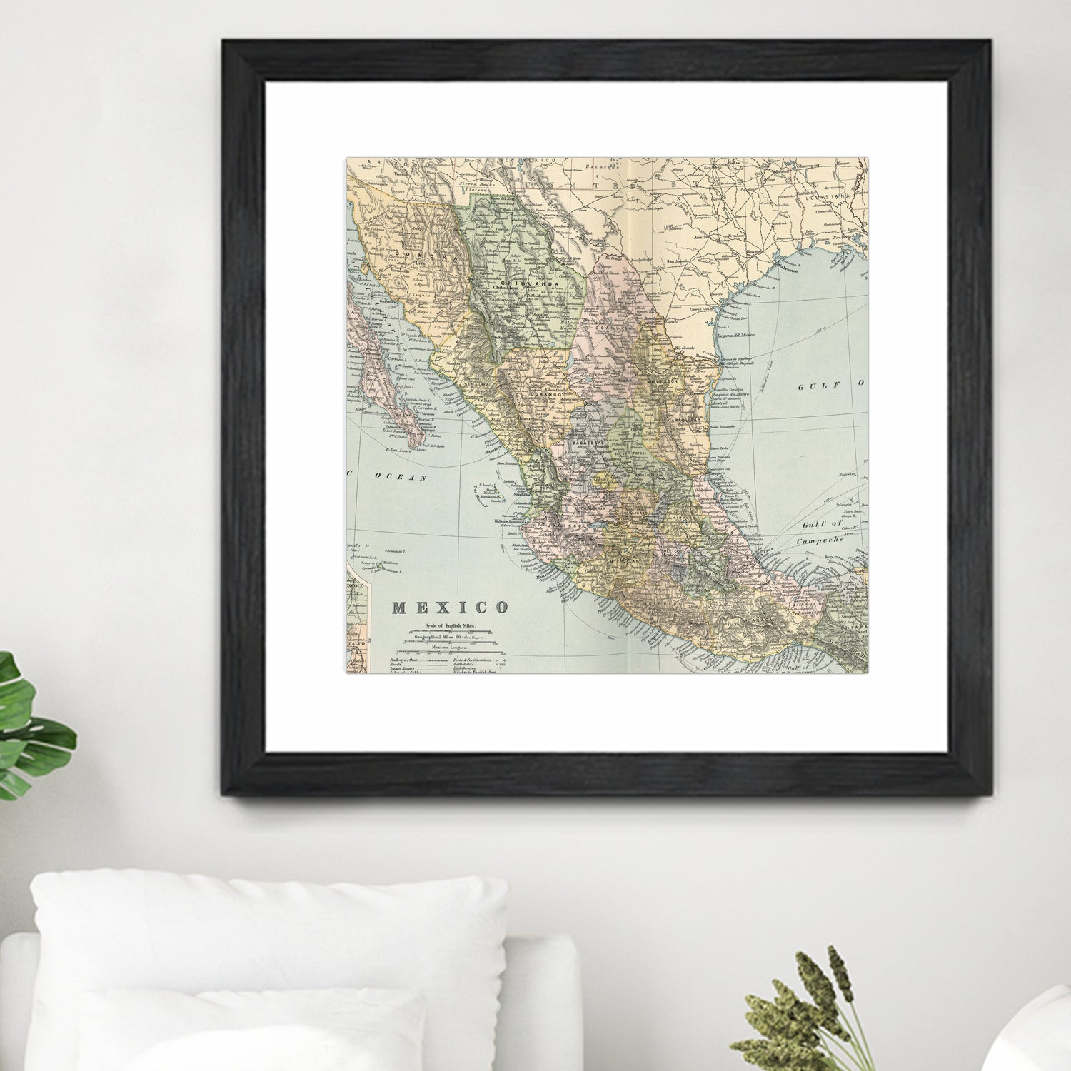 Vintage Map of Mexico (1891) by Adam Shaw on GIANT ART - white photo illustration