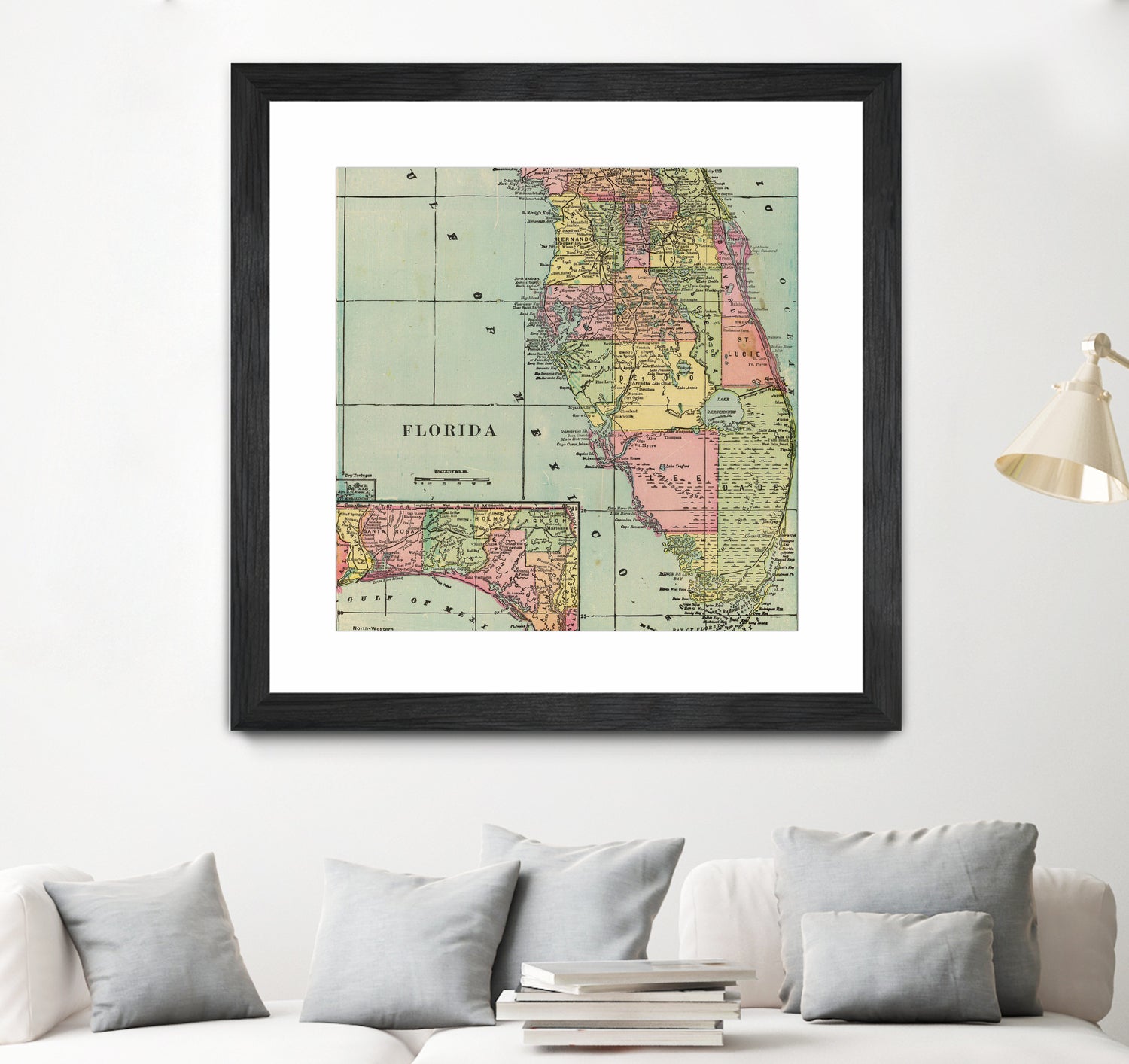 Vintage Map of Florida (1909) by Adam Shaw on GIANT ART - white photo illustration