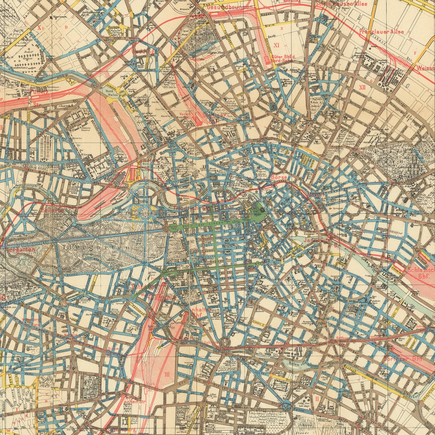 Vintage Map of Berlin Germany (1904) by Adam Shaw on GIANT ART - white photo illustration