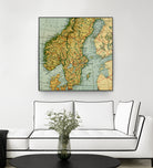 Vintage Map of Norway and Sweden (1921) by Adam Shaw on GIANT ART - white photo illustration