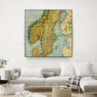 Vintage Map of Norway and Sweden (1921) by Adam Shaw on GIANT ART - white photo illustration