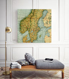 Vintage Map of Norway and Sweden (1921) by Adam Shaw on GIANT ART - white photo illustration