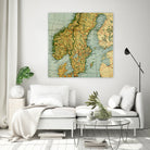 Vintage Map of Norway and Sweden (1921) by Adam Shaw on GIANT ART - white photo illustration