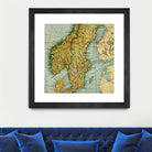 Vintage Map of Norway and Sweden (1921) by Adam Shaw on GIANT ART - white photo illustration