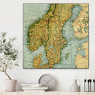 Vintage Map of Norway and Sweden (1921) by Adam Shaw on GIANT ART - white photo illustration